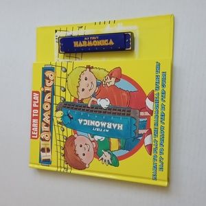 4/$30 Learn To Play Harmonica - Hardcover Book Board & Harmonica